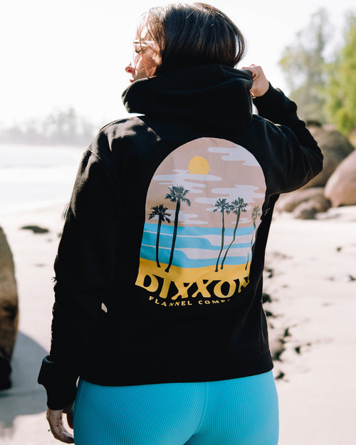 Women's Ocean Front Pullover Hoodie - Black