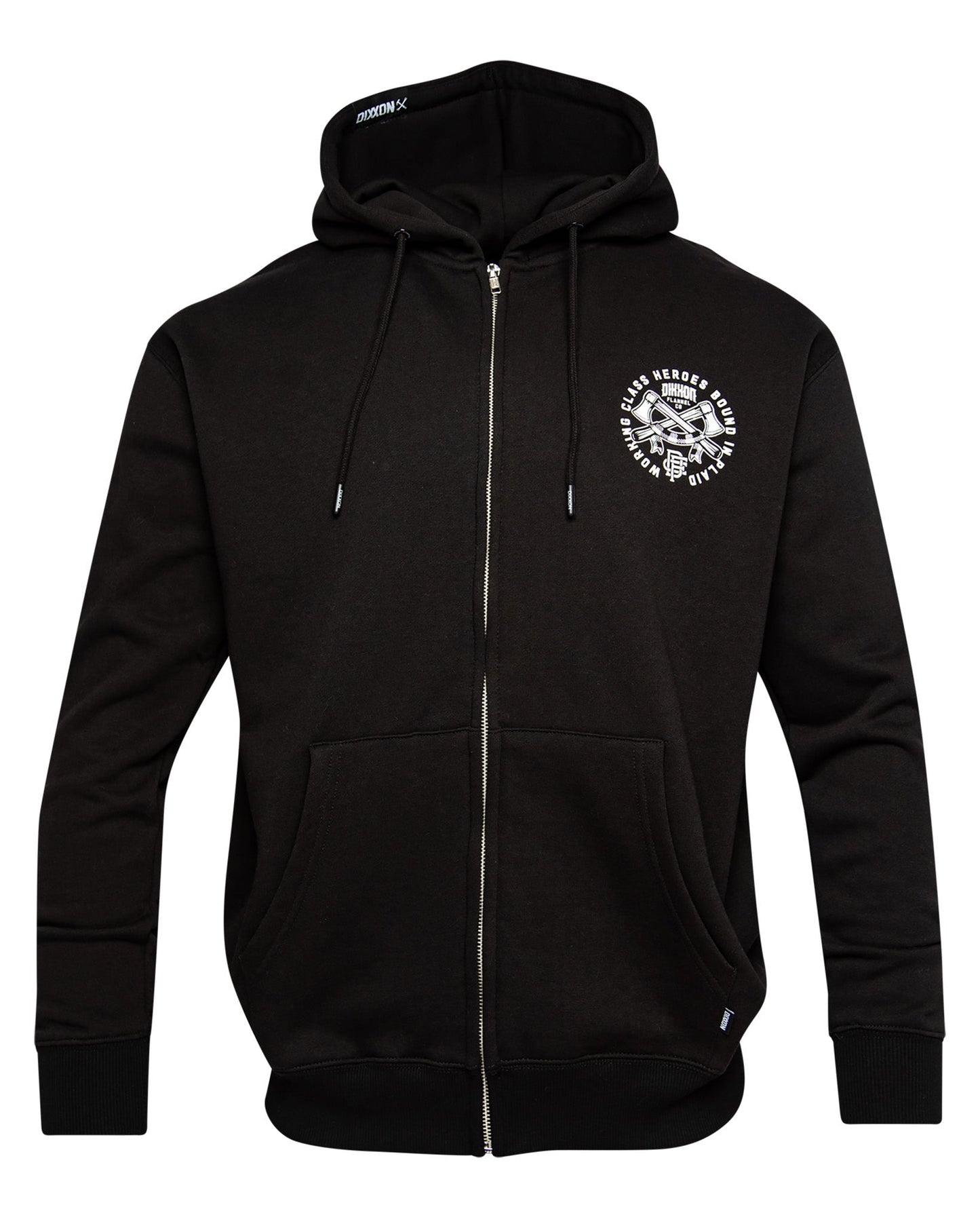 Bound In Plaid Zip Up - Black
