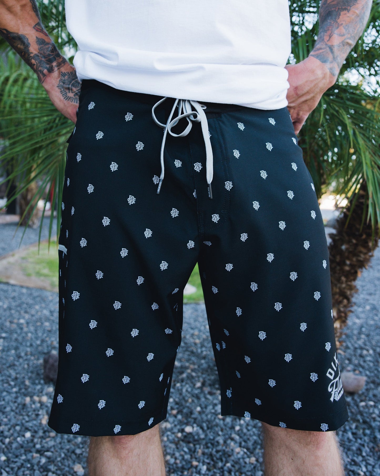 Gray Insignia Boardshorts - Black