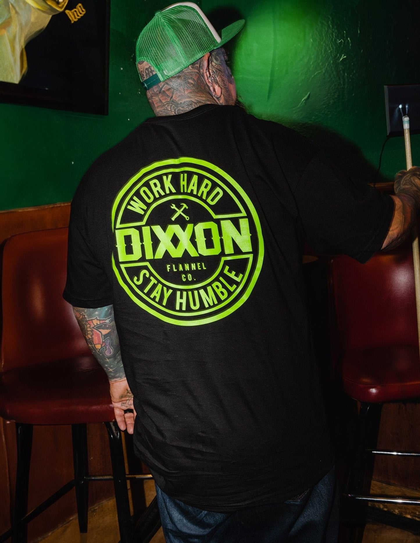 Lime Green Corpo T-Shirt - Black