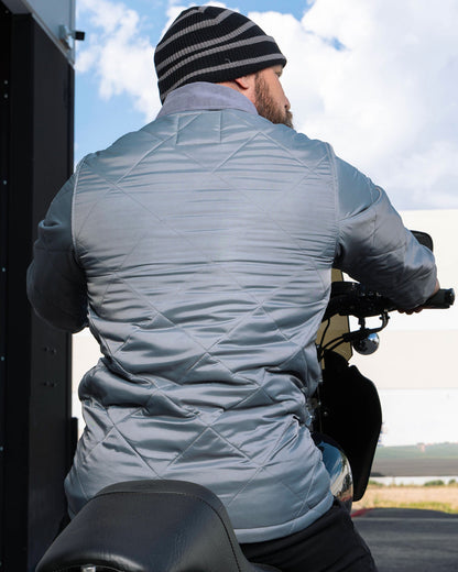 Morning Fog Diamond Stitch Quilted Jacket