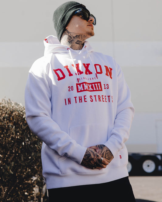 Red In The Streets Pullover Hoodie - White