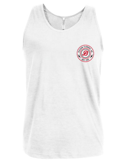 Red & Black Linked Tank - White