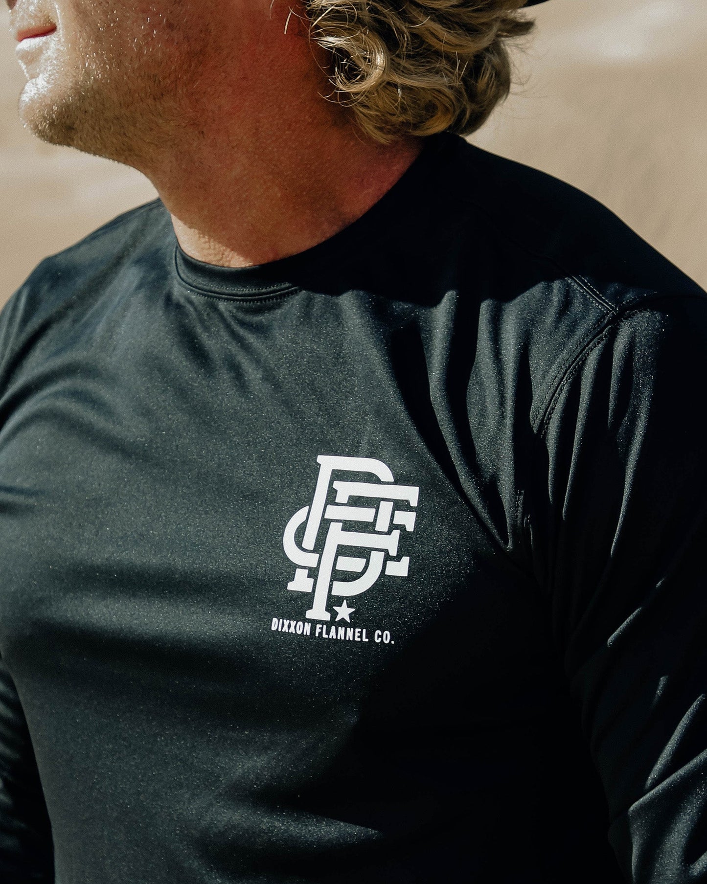 White Icon UV Long Sleeve T-Shirt - Black