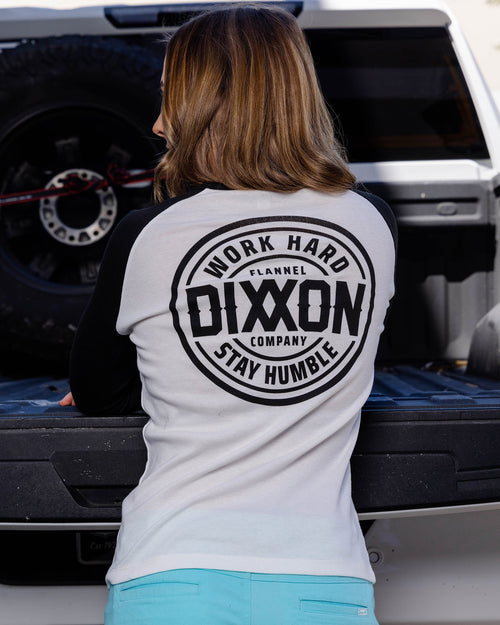 Women's Black Nuevo Corpo Raglan 3/4 Tee - White