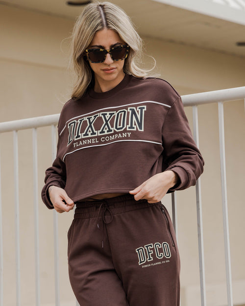 Women's DFCO Cropped Crewneck Sweatshirt - Brown