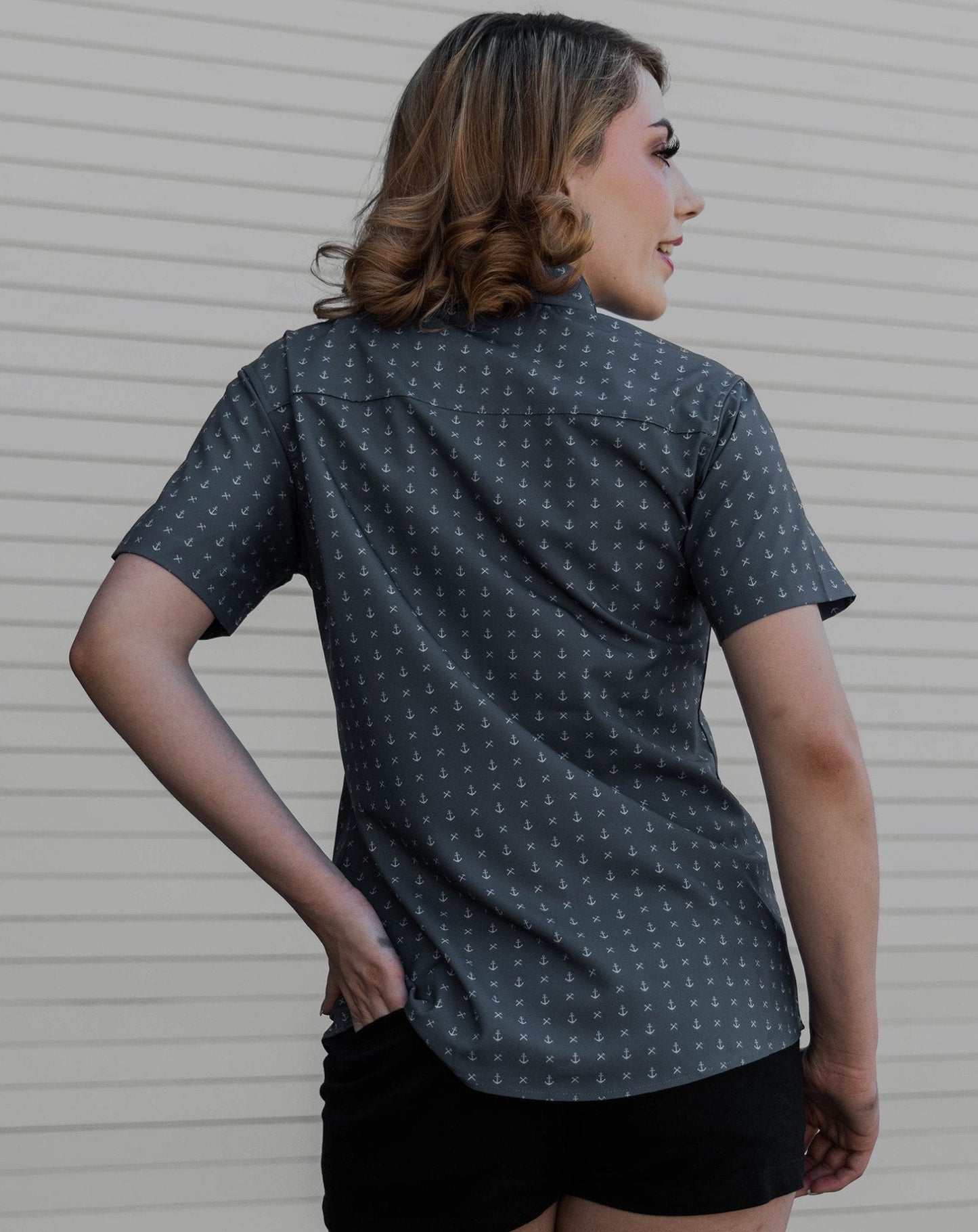Women's Salty Dog Party Shirt - Gray & White