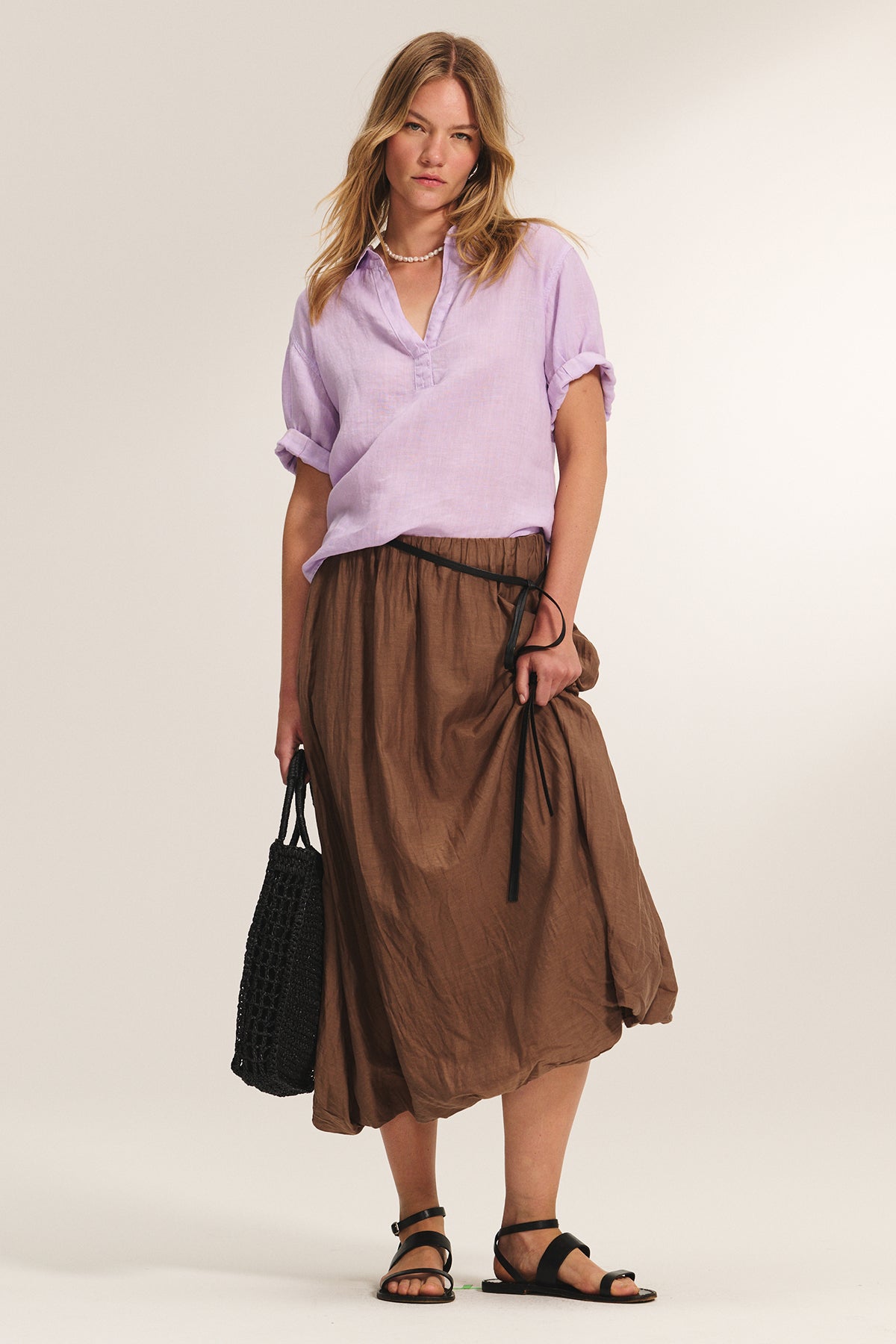 INES SILK COTTON VOILE SKIRT